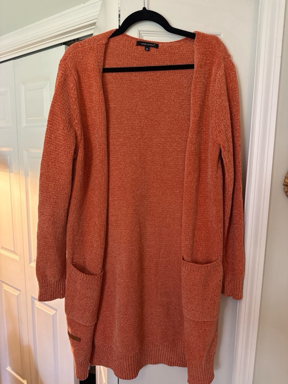 Simply Southern Open-Front Rust Orange Cardigan